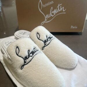 Christian Louboutin White Slippers